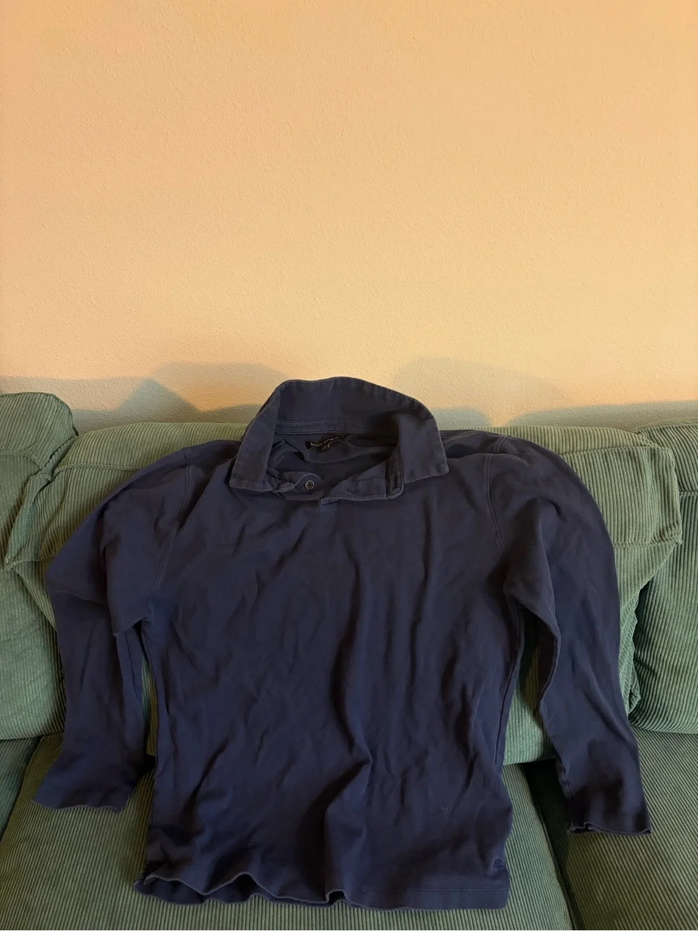 Blue Banana Republic Navy Long Sleeve Polo Top Flume